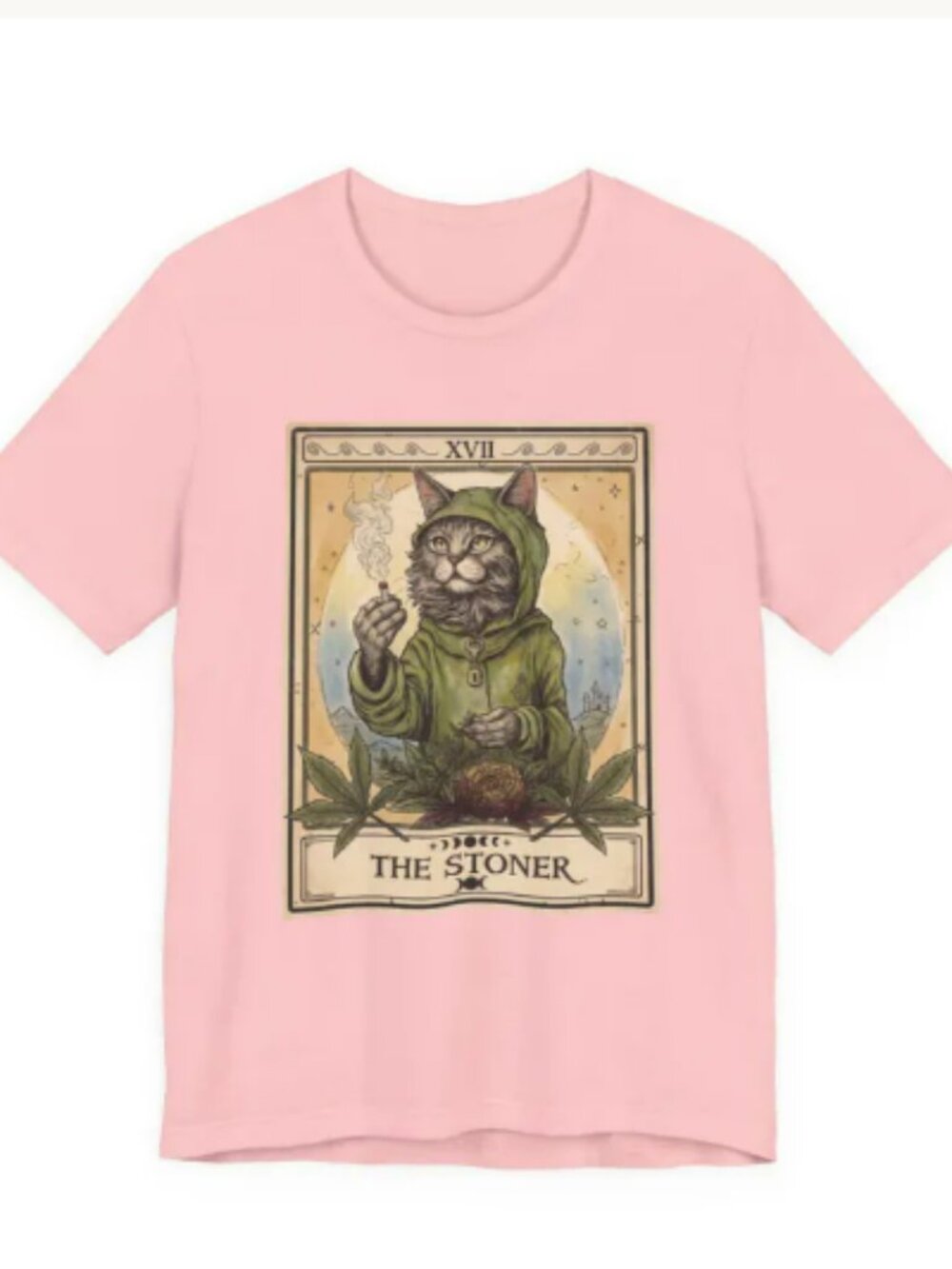 The Stoner Tarot Card T-Shirt | Cannabis Graphic Tee | Cat Lover 420 Shirt | Uni